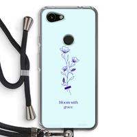 CaseCompany Bloom with grace: Pixel 3a Transparant Hoesje met koord