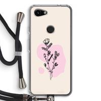 CaseCompany Roses are red: Pixel 3a Transparant Hoesje met koord