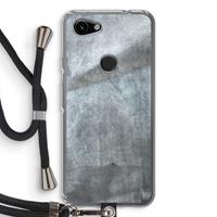 CaseCompany Grey Stone: Pixel 3a Transparant Hoesje met koord