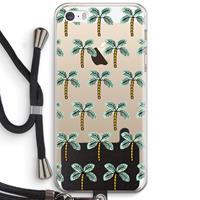 CaseCompany Paradise: iPhone 5 / 5S / SE Transparant Hoesje met koord