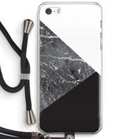 CaseCompany Combinatie marmer: iPhone 5 / 5S / SE Transparant Hoesje met koord