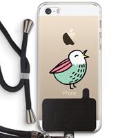 CaseCompany Birdy: iPhone 5 / 5S / SE Transparant Hoesje met koord
