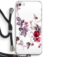 CaseCompany Mooie bloemen: iPhone 5 / 5S / SE Transparant Hoesje met koord