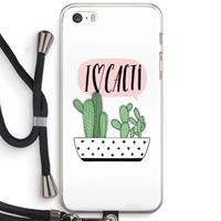 CaseCompany I love cacti: iPhone 5 / 5S / SE Transparant Hoesje met koord