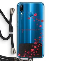 CaseCompany Kusjes: Huawei P20 Lite Transparant Hoesje met koord