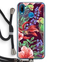 CaseCompany Papegaaien: Huawei P20 Lite Transparant Hoesje met koord