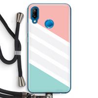 CaseCompany Strepen pastel: Huawei P20 Lite Transparant Hoesje met koord