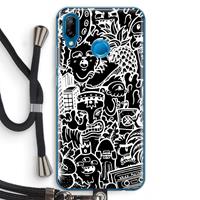 CaseCompany Vexx Black Mixtape: Huawei P20 Lite Transparant Hoesje met koord