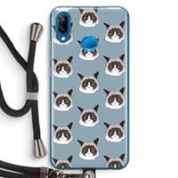 CaseCompany It's a Purrr Case: Huawei P20 Lite Transparant Hoesje met koord