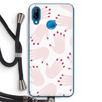 CaseCompany Hands pink: Huawei P20 Lite Transparant Hoesje met koord