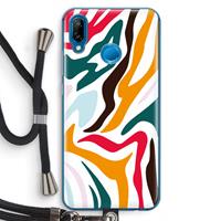 CaseCompany Colored Zebra: Huawei P20 Lite Transparant Hoesje met koord