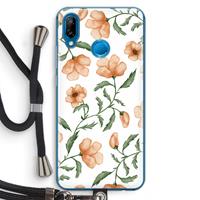 CaseCompany Peachy flowers: Huawei P20 Lite Transparant Hoesje met koord