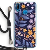 CaseCompany Flowers with blue leaves: Huawei P20 Lite Transparant Hoesje met koord