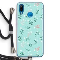 CaseCompany Small white flowers: Huawei P20 Lite Transparant Hoesje met koord