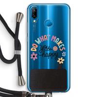 CaseCompany Happy days: Huawei P20 Lite Transparant Hoesje met koord