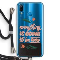 CaseCompany Optimistic flower girl: Huawei P20 Lite Transparant Hoesje met koord