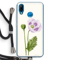 CaseCompany Purple poppy: Huawei P20 Lite Transparant Hoesje met koord