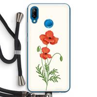 CaseCompany Red poppy: Huawei P20 Lite Transparant Hoesje met koord