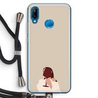 CaseCompany I drink wine: Huawei P20 Lite Transparant Hoesje met koord