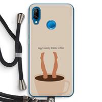 CaseCompany Aggressively drinks coffee: Huawei P20 Lite Transparant Hoesje met koord