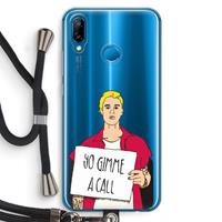 CaseCompany Gimme a call: Huawei P20 Lite Transparant Hoesje met koord