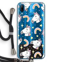 CaseCompany Rainbow Unicorn: Huawei P20 Lite Transparant Hoesje met koord