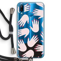 CaseCompany Hands pink: Huawei P20 Lite Transparant Hoesje met koord