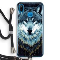 CaseCompany Darkness Wolf: Huawei P20 Lite Transparant Hoesje met koord