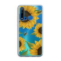 CaseCompany Sunflower and bees: Huawei P20 Lite (2019) Transparant Hoesje