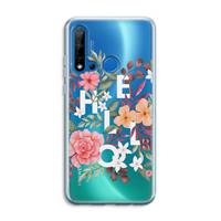 CaseCompany Hello in flowers: Huawei P20 Lite (2019) Transparant Hoesje