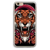 CaseCompany Tiger and Rattlesnakes: iPhone 6 Plus / 6S Plus Transparant Hoesje