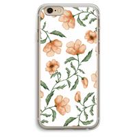 CaseCompany Peachy flowers: iPhone 6 Plus / 6S Plus Transparant Hoesje