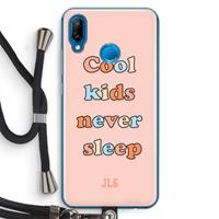 CaseCompany Cool Kids Never Sleep: Huawei P20 Lite Transparant Hoesje met koord