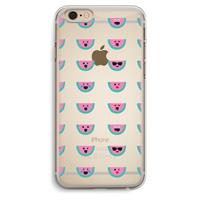 CaseCompany Smiley watermeloenprint: iPhone 6 Plus / 6S Plus Transparant Hoesje