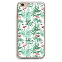 CaseCompany Flamingo bladeren: iPhone 6 Plus / 6S Plus Transparant Hoesje