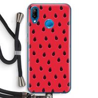 CaseCompany Watermelon: Huawei P20 Lite Transparant Hoesje met koord