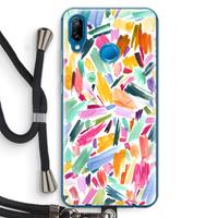 CaseCompany Watercolor Brushstrokes: Huawei P20 Lite Transparant Hoesje met koord