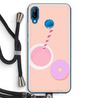 CaseCompany Donut: Huawei P20 Lite Transparant Hoesje met koord