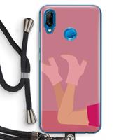 CaseCompany Pink boots: Huawei P20 Lite Transparant Hoesje met koord