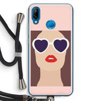 CaseCompany Red lips: Huawei P20 Lite Transparant Hoesje met koord