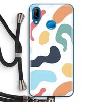 CaseCompany Memphis Shapes Blue: Huawei P20 Lite Transparant Hoesje met koord