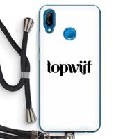 CaseCompany Topwijf Wit: Huawei P20 Lite Transparant Hoesje met koord