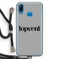 CaseCompany Topvent Grijs Zwart: Huawei P20 Lite Transparant Hoesje met koord