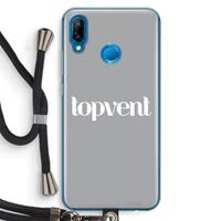 CaseCompany Topvent Grijs Wit: Huawei P20 Lite Transparant Hoesje met koord