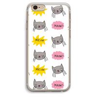 CaseCompany Meow: iPhone 6 Plus / 6S Plus Transparant Hoesje