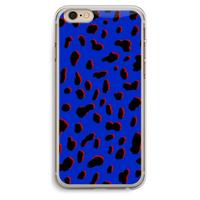 CaseCompany Blue Leopard: iPhone 6 Plus / 6S Plus Transparant Hoesje