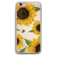 CaseCompany Sunflower and bees: iPhone 6 Plus / 6S Plus Transparant Hoesje