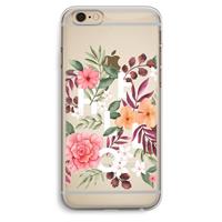 CaseCompany Hello in flowers: iPhone 6 Plus / 6S Plus Transparant Hoesje