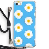 CaseCompany Margrietjes: iPhone 5 / 5S / SE Transparant Hoesje met koord