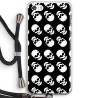 CaseCompany Musketon Skulls: iPhone 5 / 5S / SE Transparant Hoesje met koord